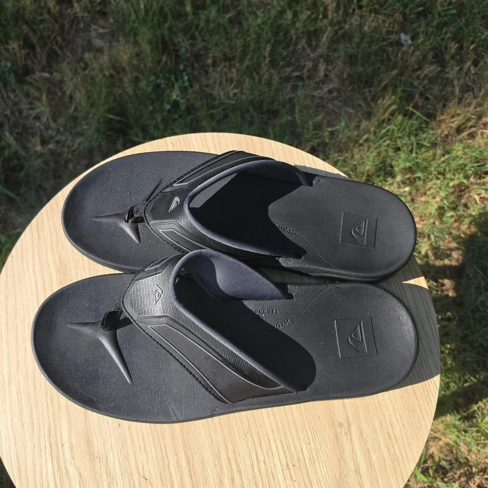 Quiksilver Mens Carver Squish Sandals Black Flip Flops Hydrobound Support